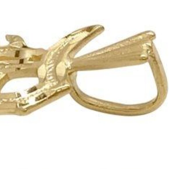 *SOLD* 14K Yellow Gold Letter "D" Old English Diamond Cut Initial Pendant - Picture 3 of 5